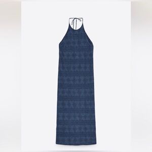 ZARA HALTER LINEN BLEND DRESS NWOT